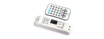 DMX-SPI-203+M203  DMX to SPI Converter OLED Display with M203 remote, Change Mode: 540, DMX Manage Mode: 6CH, DMX Decode Mode: 510CH, 5/12/24V DC, Remote CR2032 battery, RF 2.4GHz, IP44.